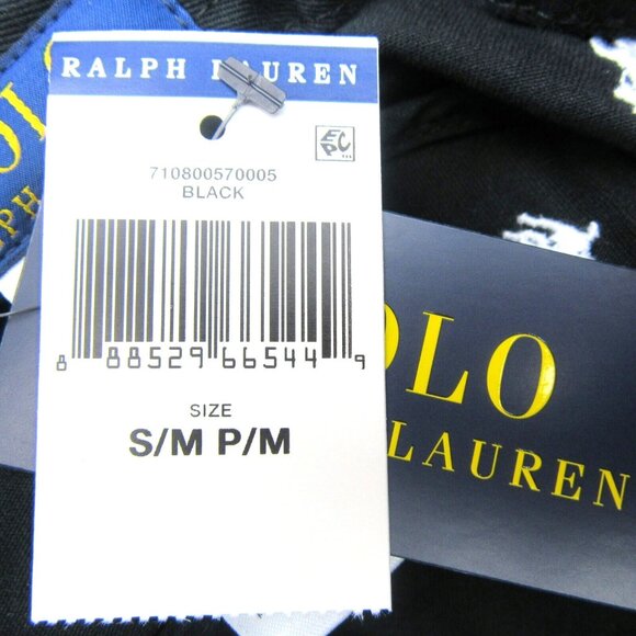 Polo Ralph Lauren Embroidered Pony Bucket Hat Adult Size S/M Black White NEW - Picture 9 of 10